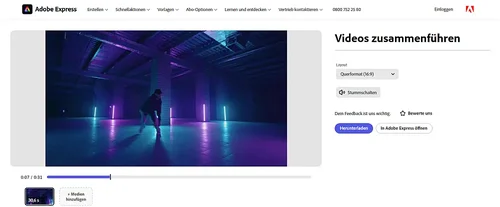 Videos zusammenschneiden mit Adobe Express