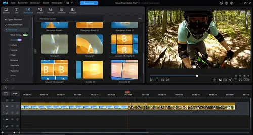 Videos zusammenschneiden mit PowerDirector und Übergänge einfügen