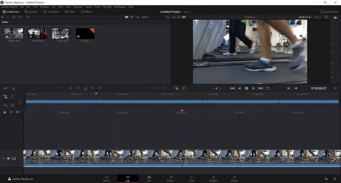 Interfaz de DaVinci Resolve