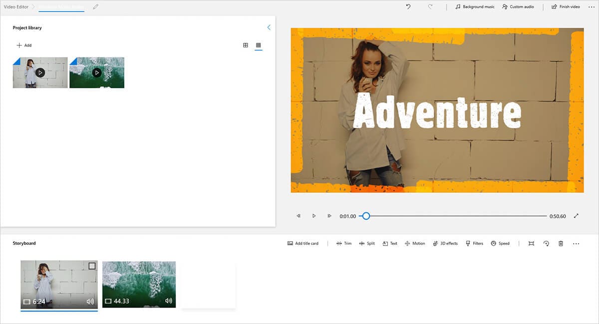 Windows Movie Maker interface