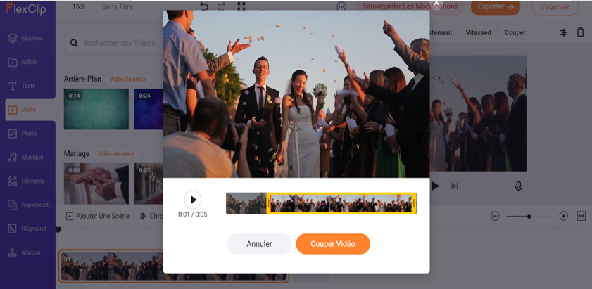 couper une video avec FlexClip