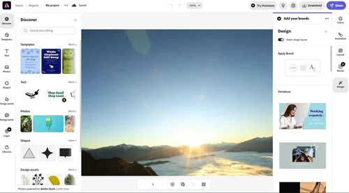 Adobe Express Interface