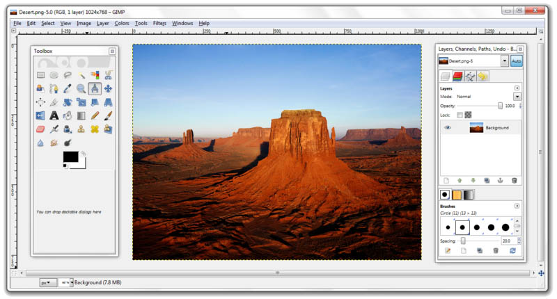 GIMP interface