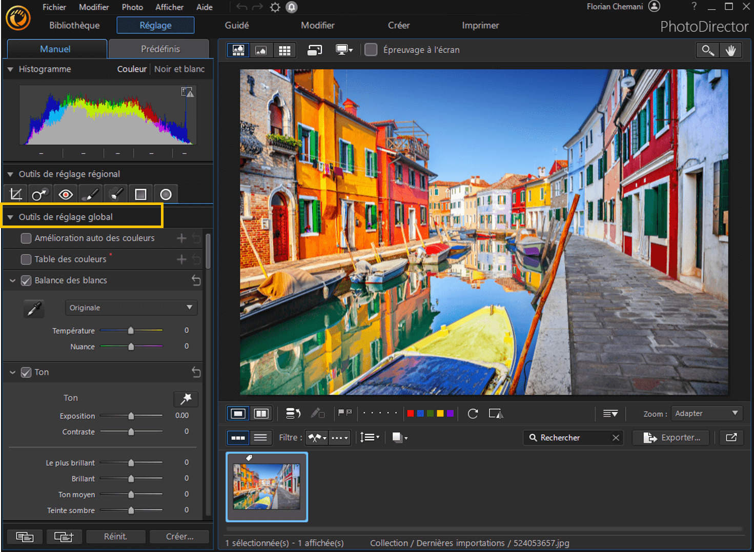 PhotoDirecter - Changer les couleurs