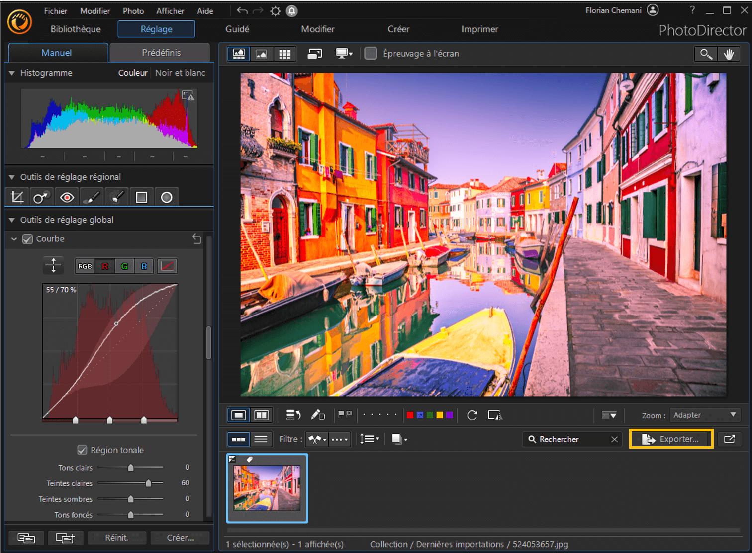PhotoDirecter - Changer les couleurs