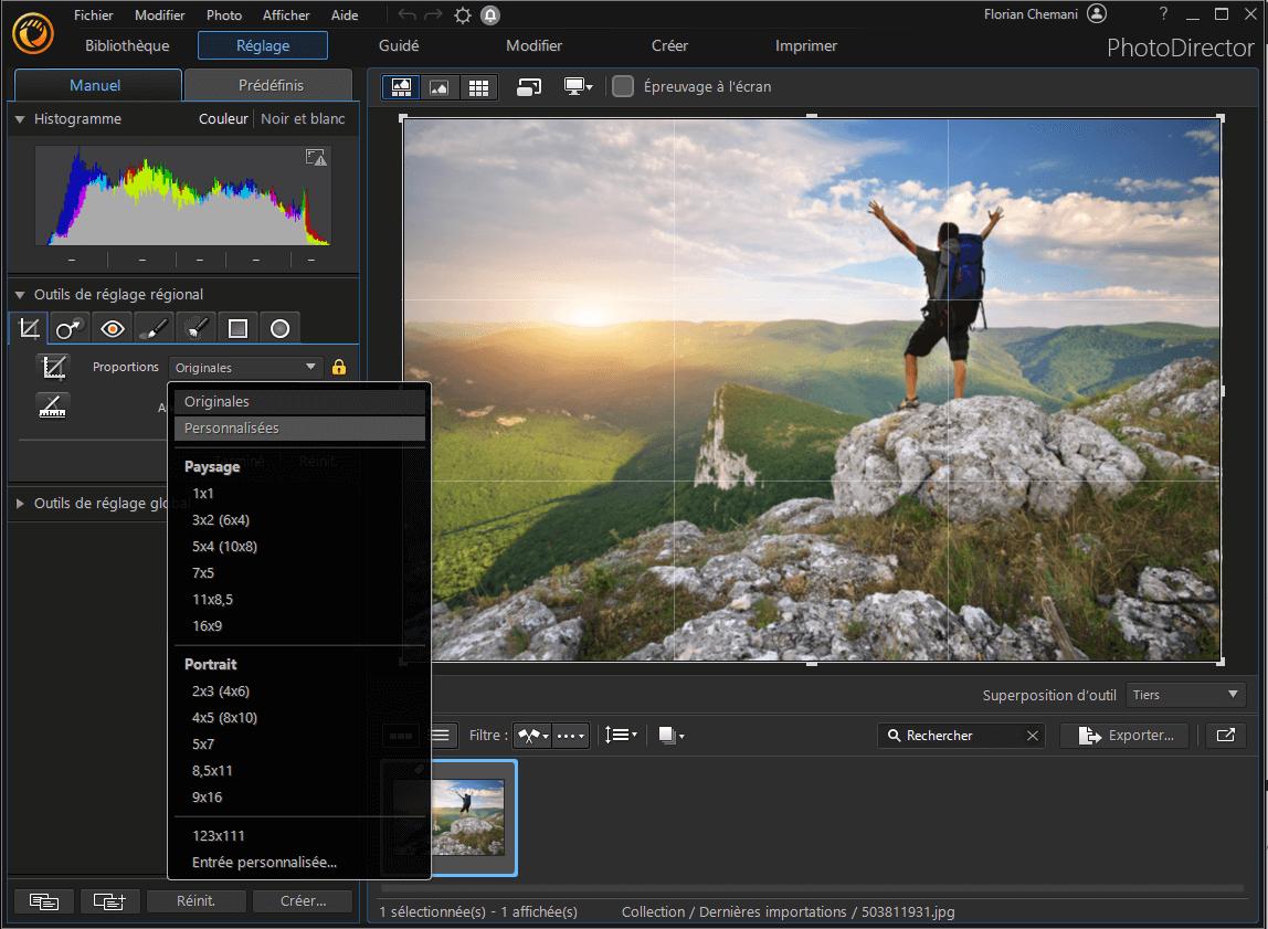 PhotoDirecter - Recadrage