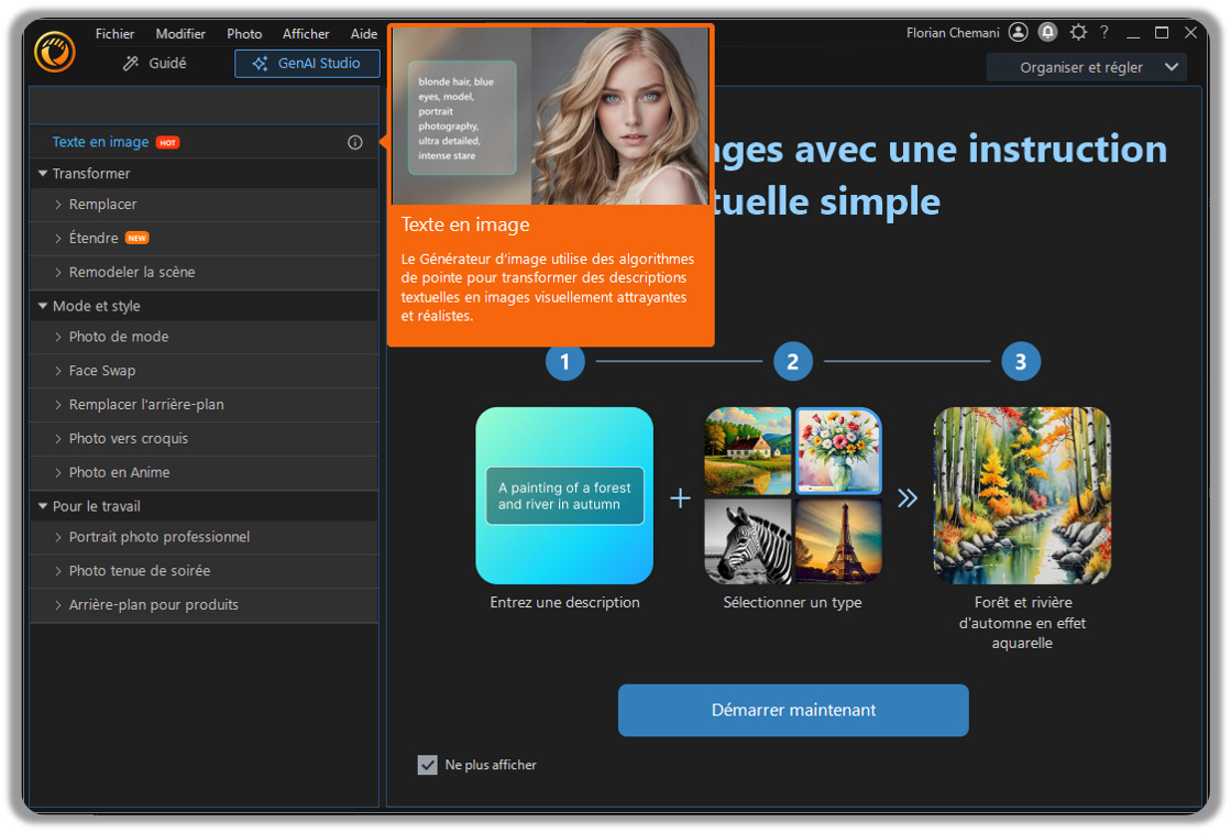 PhotoDirector nouveau module Studio GenAI