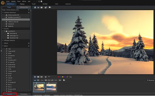 PhotoDirector interface - Importer