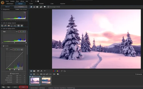 PhotoDirector interface - Régler