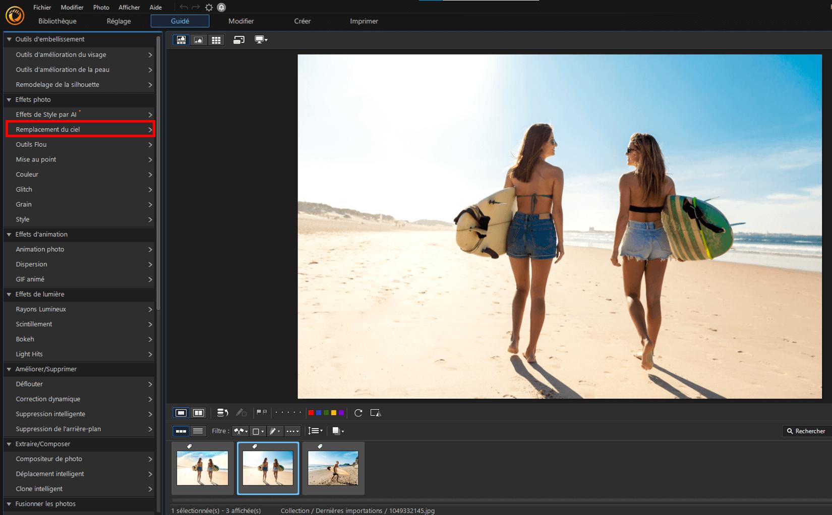 PhotoDirector - Remplacer ciel