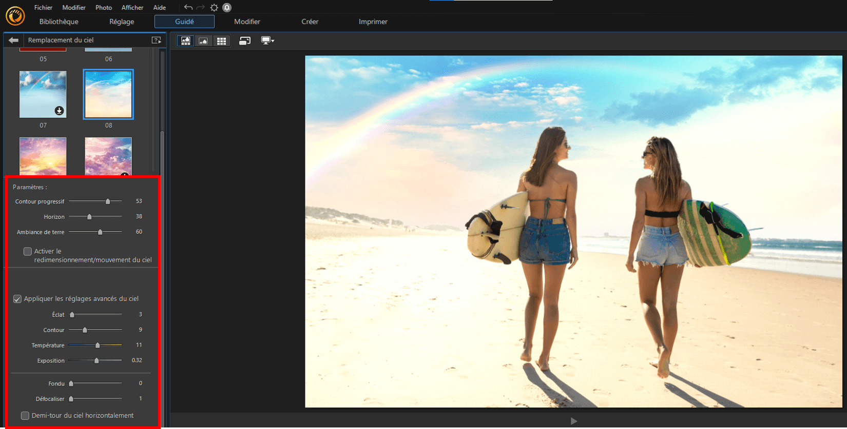 PhotoDirector - Remplacer ciel