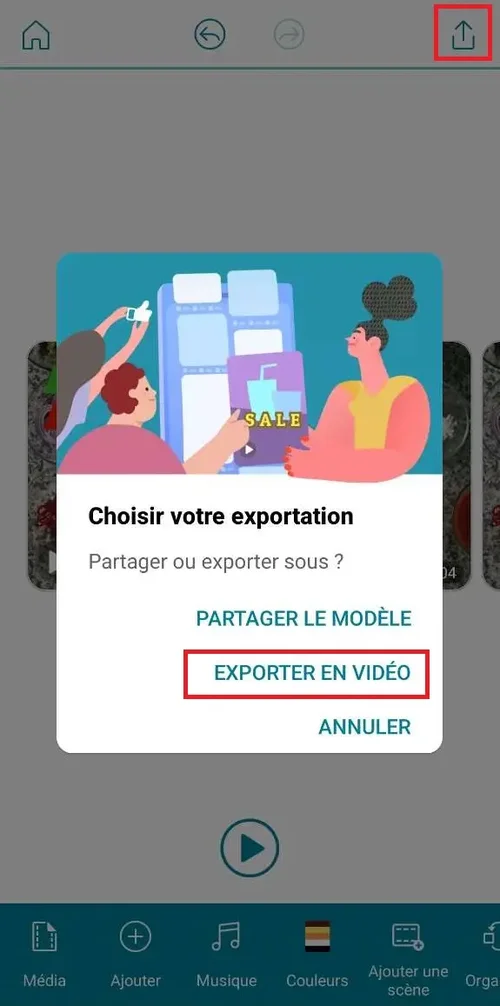 Promeo App - exporter une video