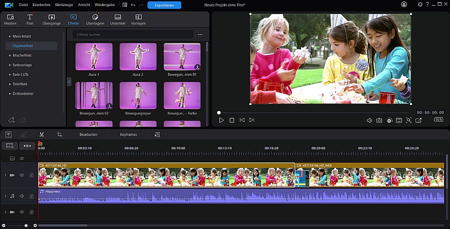 PowerDirector Oberfläche