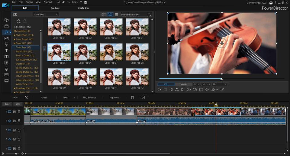 LUT Color Grading in PowerDirector