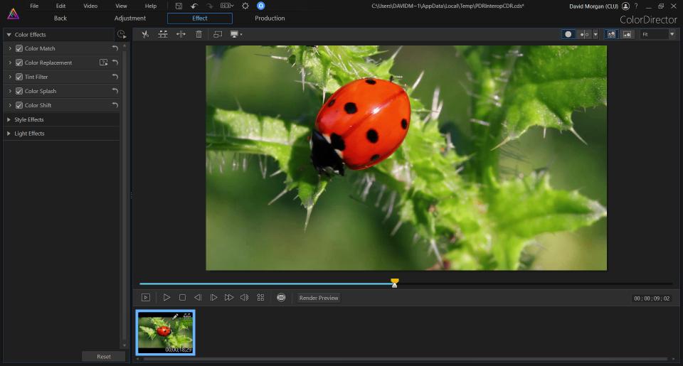 Color Splash before in ColorDirector