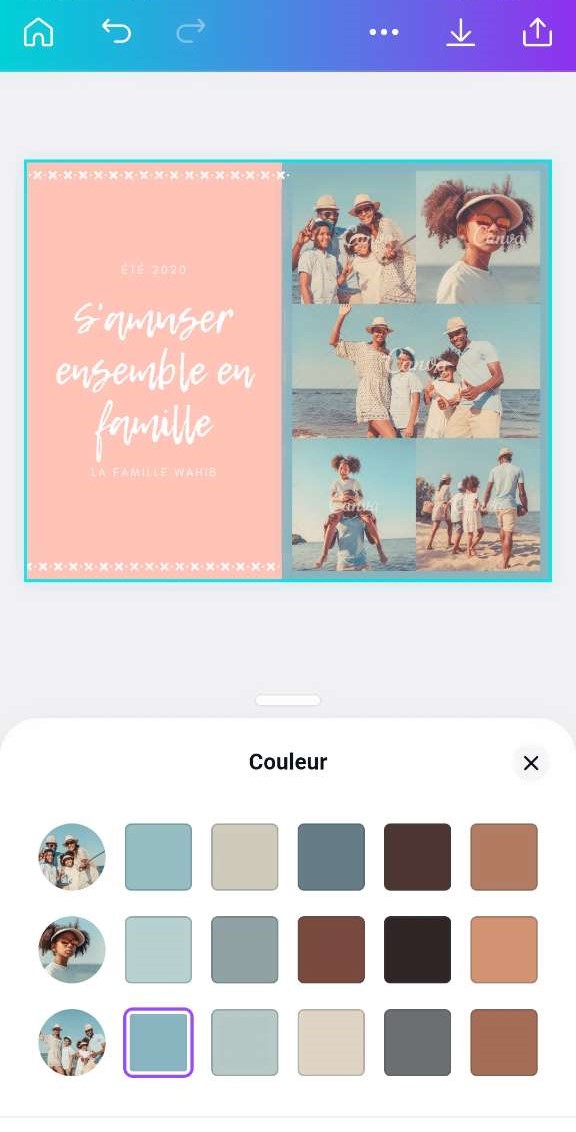 Canva Interface - Application collage photo