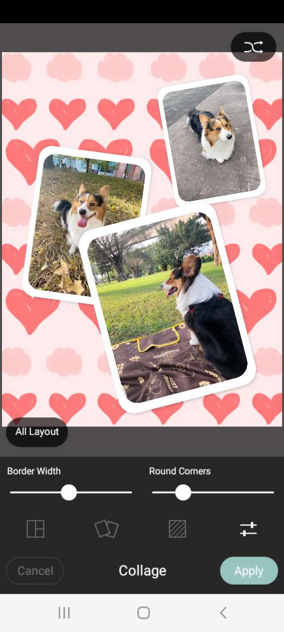 Cymera Interface - Application collage photo