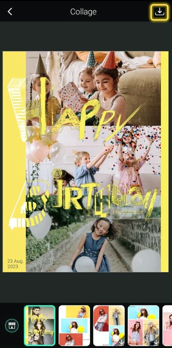 Etape 4 - Création d'un collage photo gratuitement sur mobile