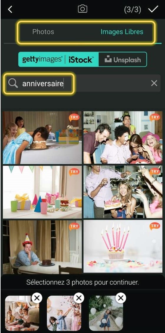 Etape 1 - Création d'un collage photo gratuitement sur mobile