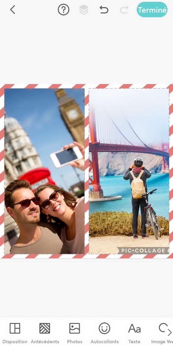 PicCollage Interface - Application collage photo