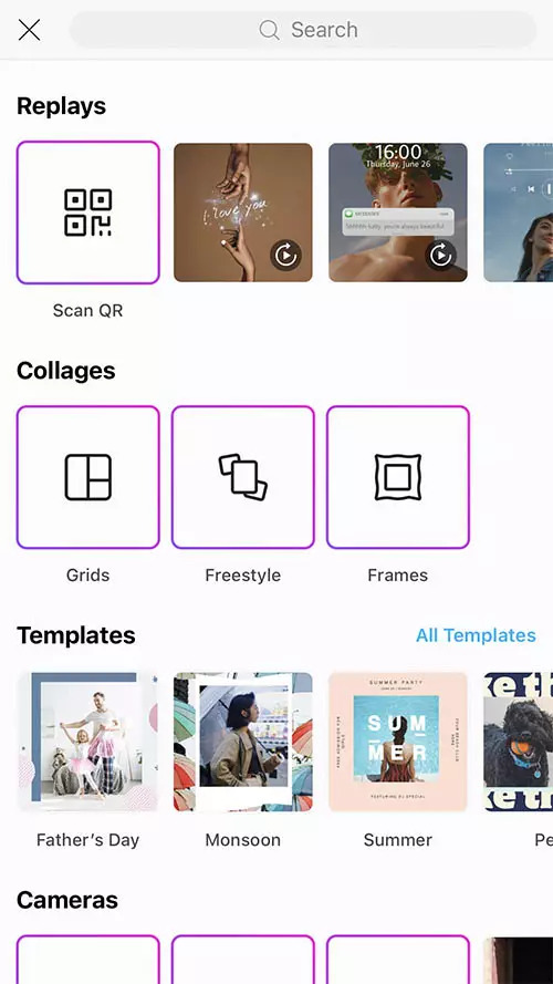 Picsart Interface - Application collage photo