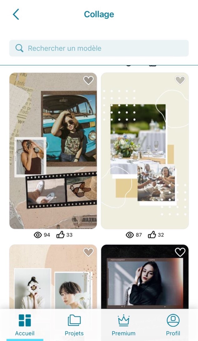 Promeo Interface - Application collage photo