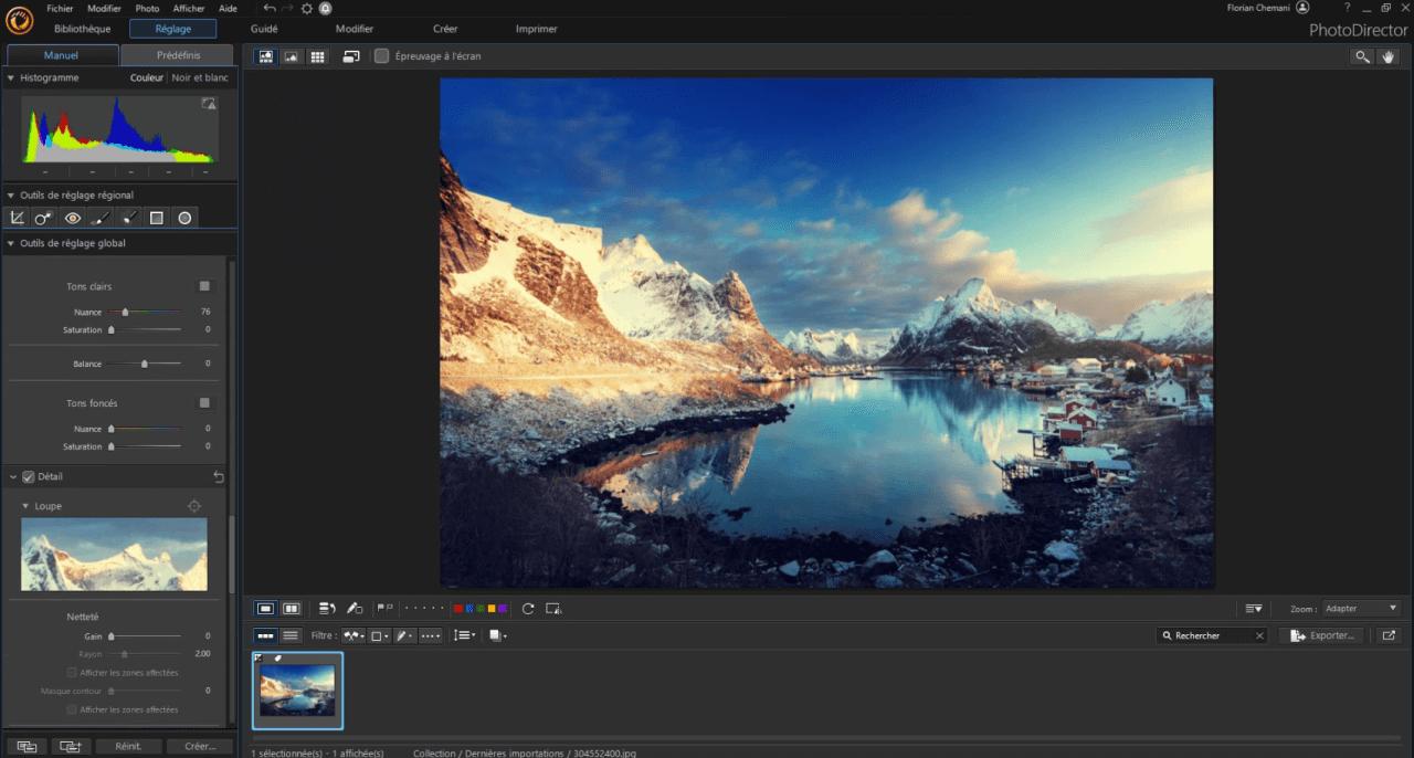 PhotoDirector Interface - Alternative Retouche photo en ligne