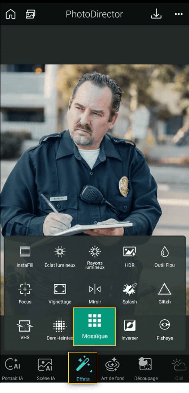 Flouter un visage sur mobile