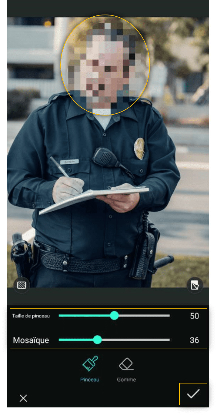 Flouter un visage sur mobile