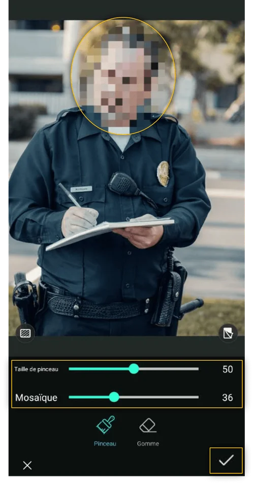 Flouter un visage sur mobile
