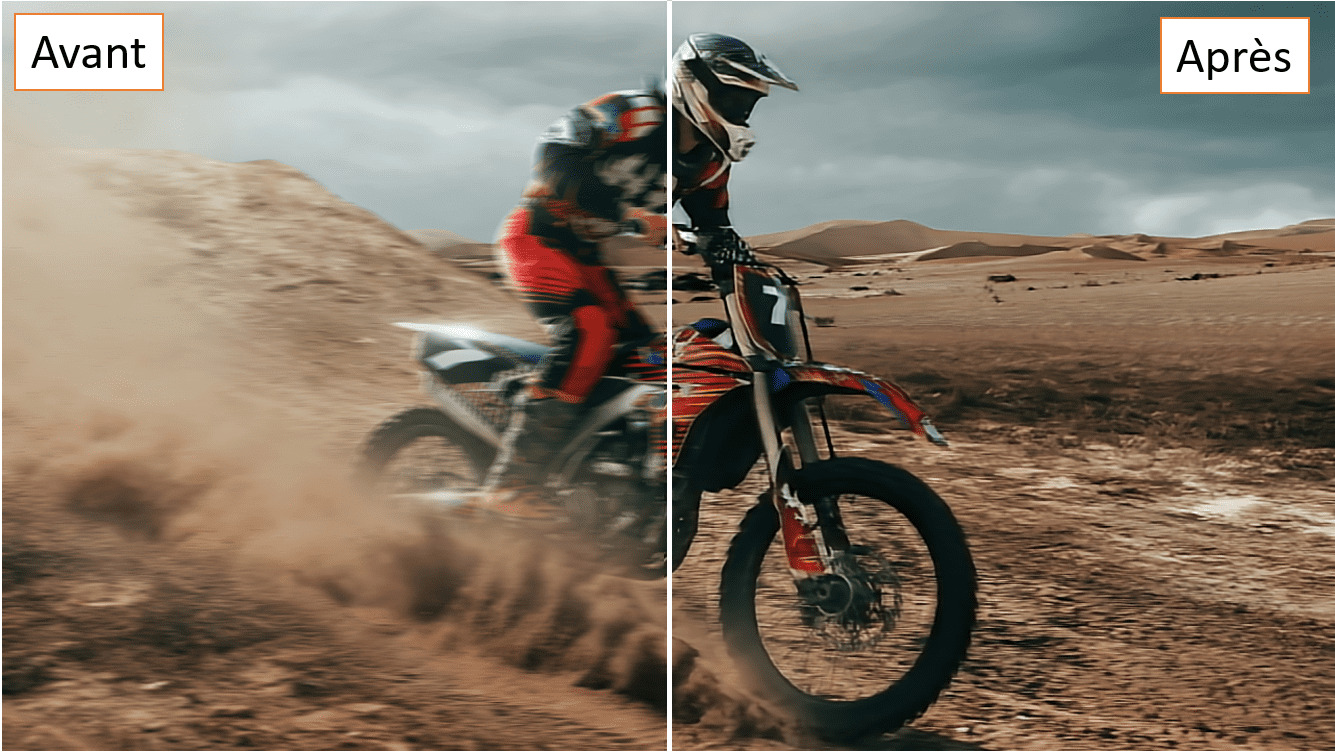 Comparatif avant et apres avoir déflouter une photo