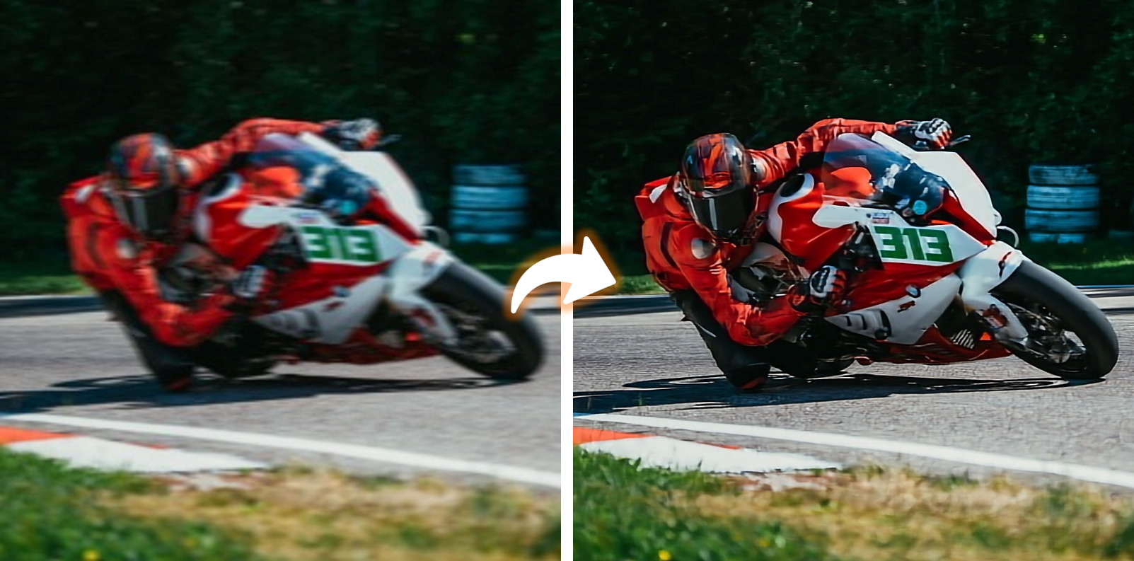 Déflouter une photo d'action