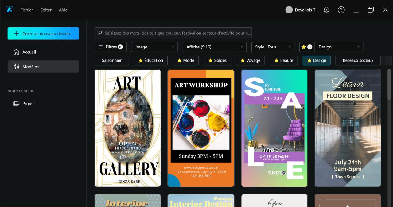 PowerDirector 365 Business creation affiche publicitaire
