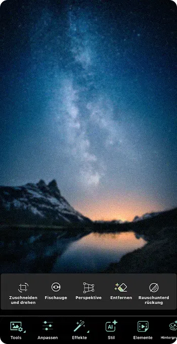 PhotoDirector App - Bildrauschen entfernen