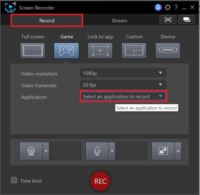 Screen Recorder - Record Tab