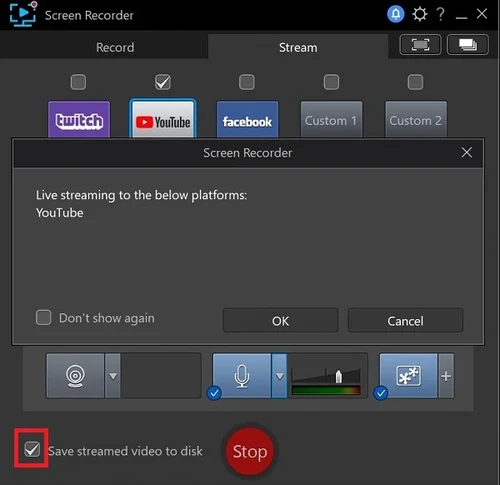 Screen Recorder - Save Streamed Video to Disc
