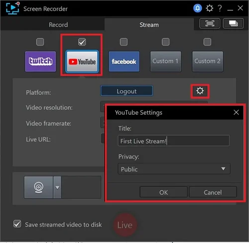 Screen Recorder - privacy settings