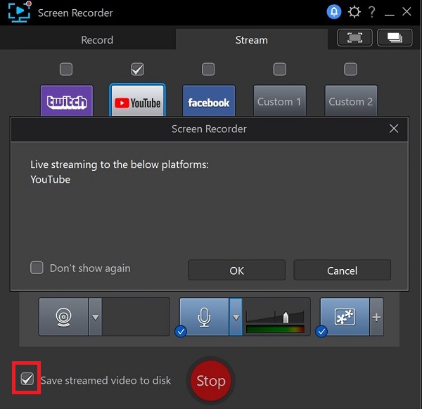 Screen Recorder - Save Streamed Video to Disc