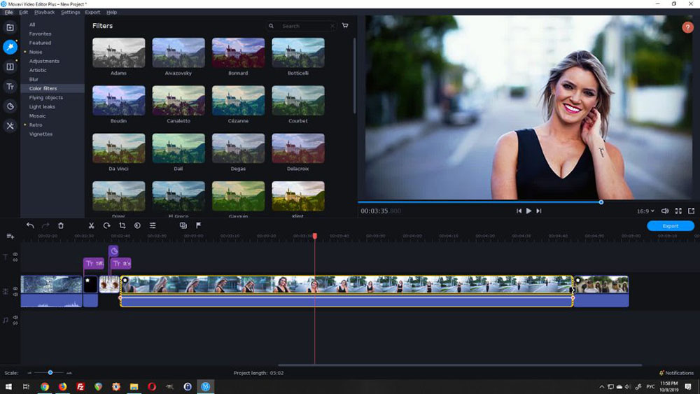 Movavi Video Editor Interface