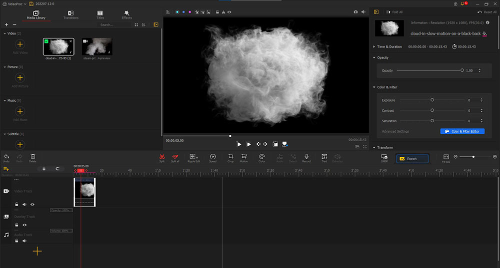 VideoProc Vlogger Interface