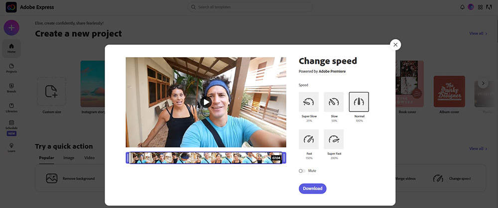 Adobe Express Interface