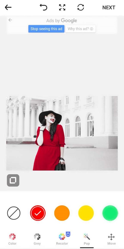Color Pop Interface - Application filtre photo