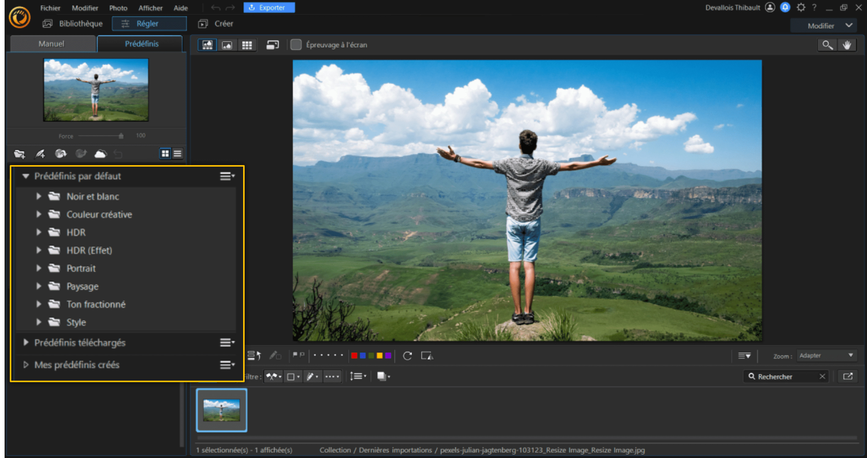 Etape 2 - Ajouter un filtre sur une photo