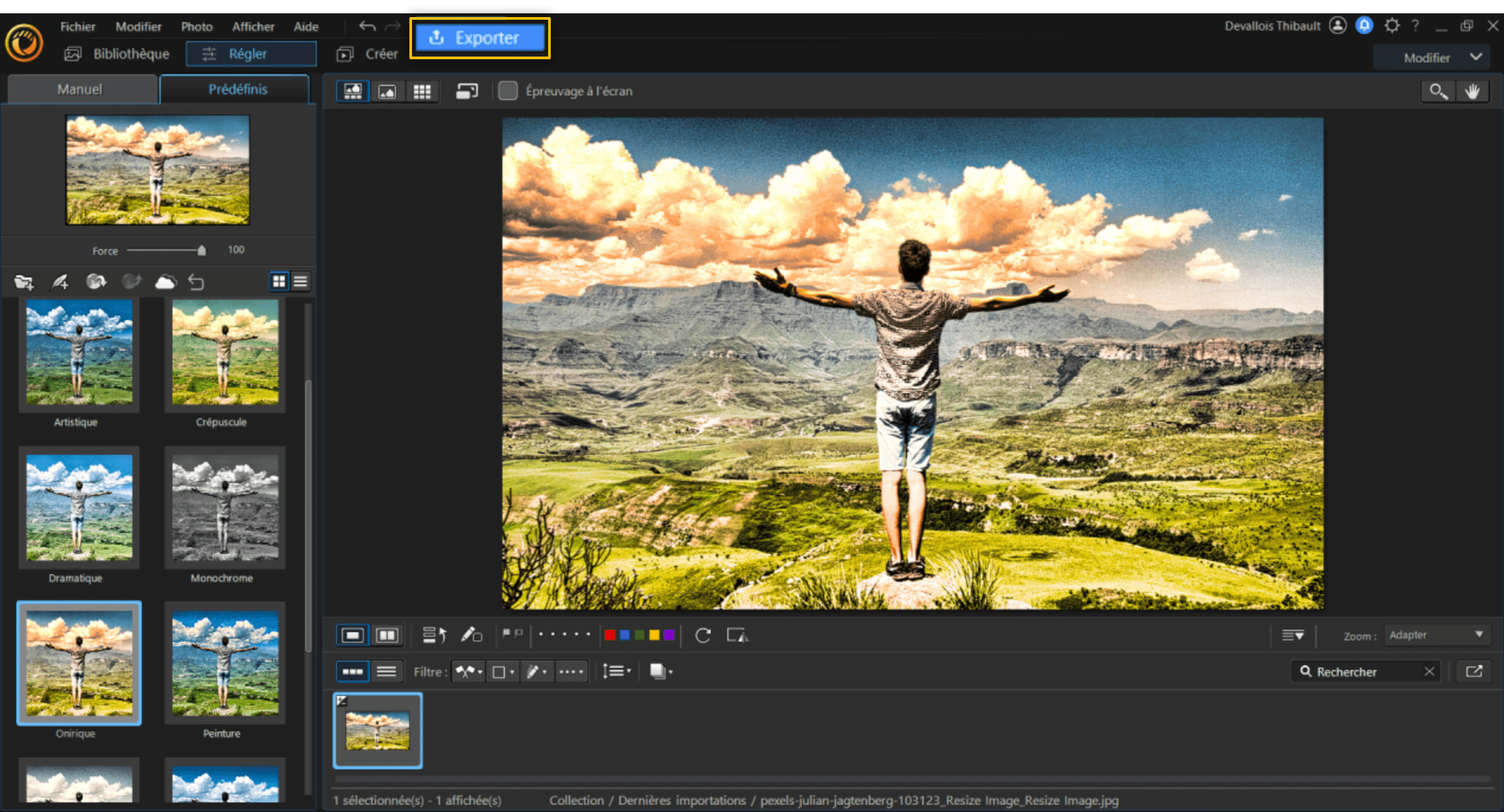Etape 3 - Ajouter un filtre sur une photo