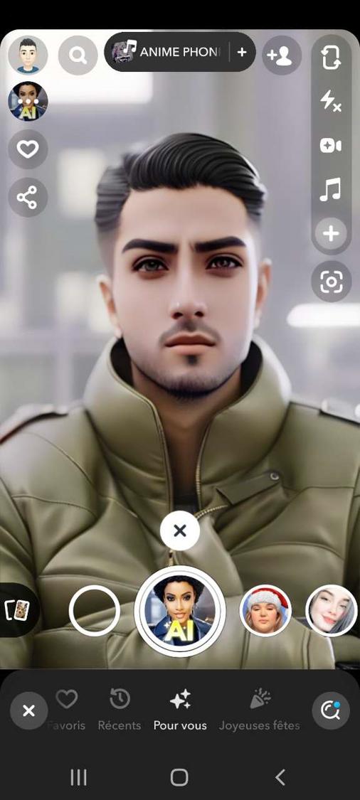 Snapchat Interface - Application filtre photo