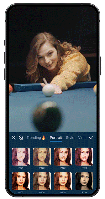 Vivid Glam Interface - Application filtre photo