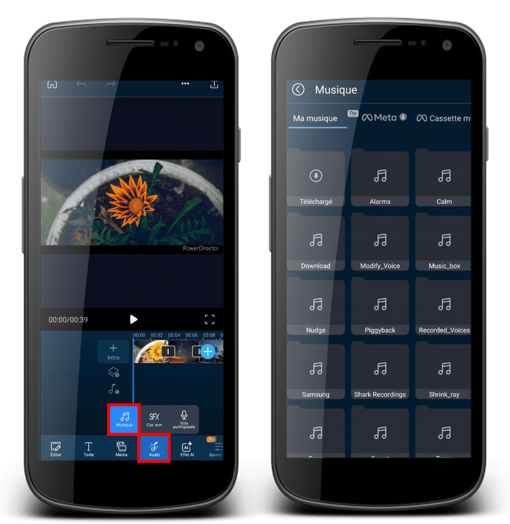 ajouter de la musique de fond sur powerdirector