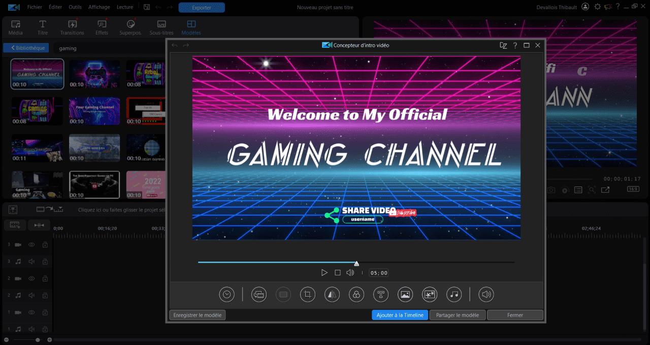 Interface du logiciel PowerDirector