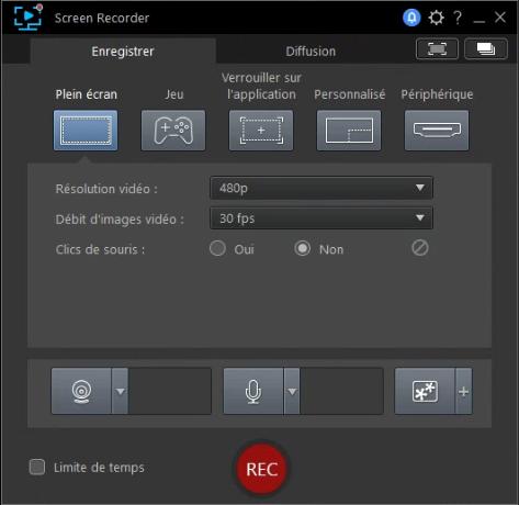 PowerDirector Screen Recorder Interface