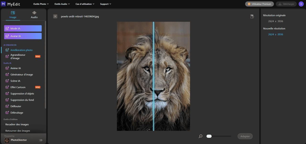 Améliorer la qualité d'une image en ligne
